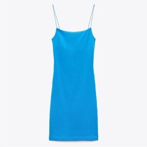 Zara Blue Bodycon String Mini Dress